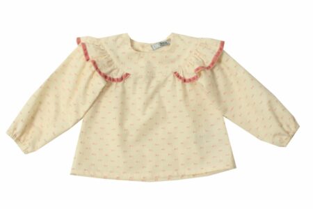 Dr. Kid - Blouse met roze strik - Ecru