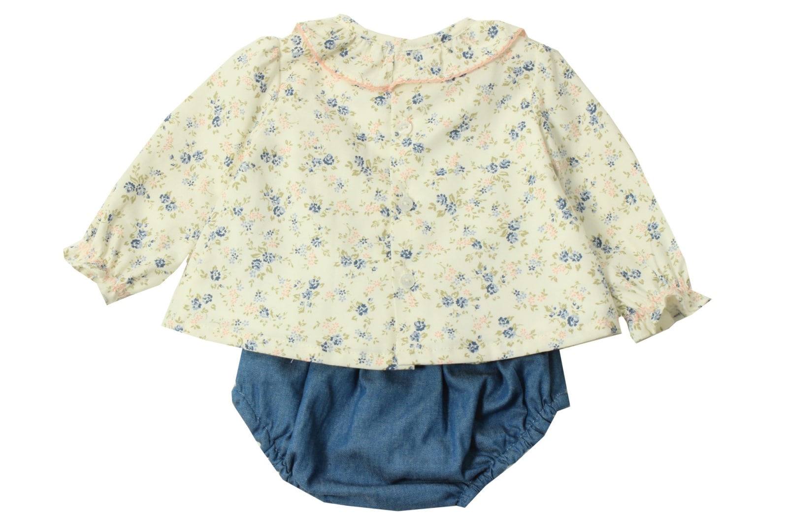 Dr. Kid - Set Shirt met bloomer - Jeansblauw/Ecru