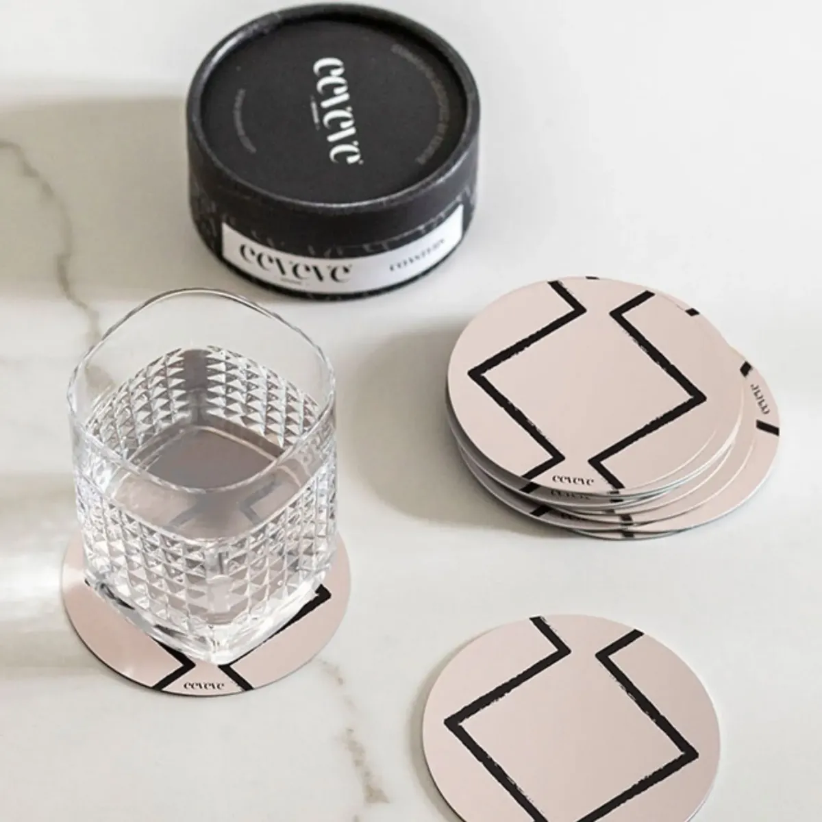 Eeveve - 12x Coaster Beni - Ecru