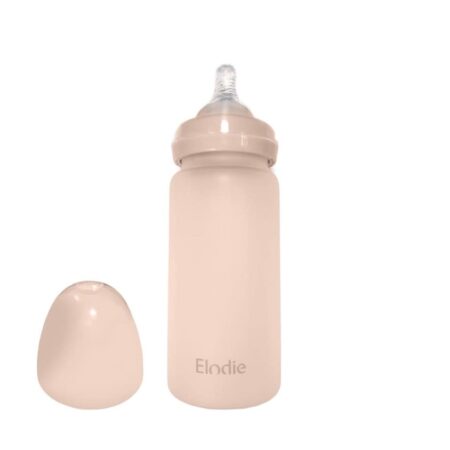 Elodie - Glazen baby fles met siliconen speen 0m+ Blushing