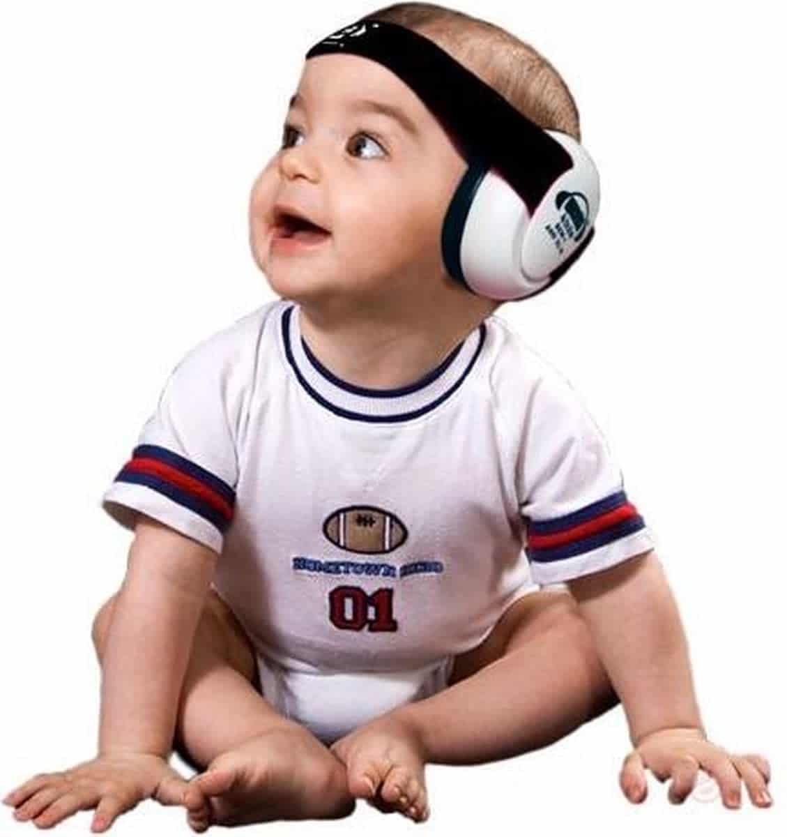 Em's for Kids - Baby Gehoorbeschermers White/ Black 0-18 m