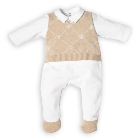 First - BO B rompersuit Signature shirt- white-beige