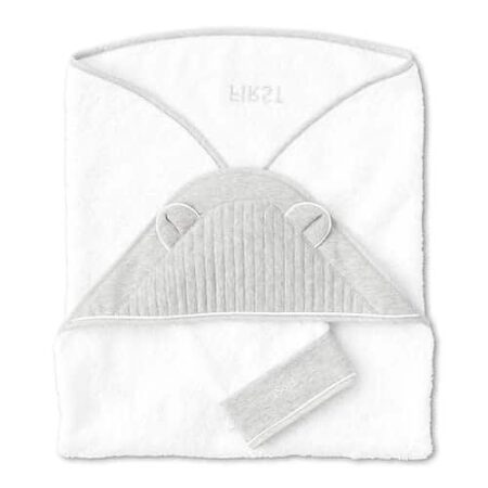 First - Bath Cape Arne Teddy Ears Essentials Grey