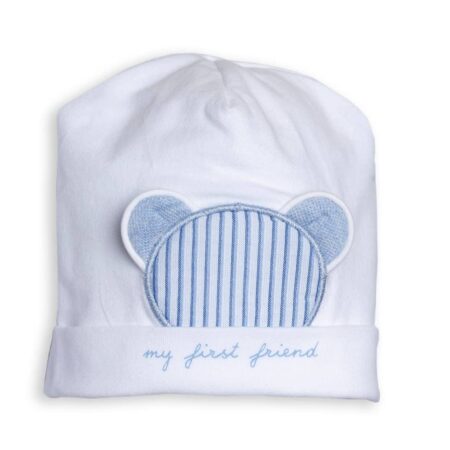 First - Bonnet Azzuro/white my first friend