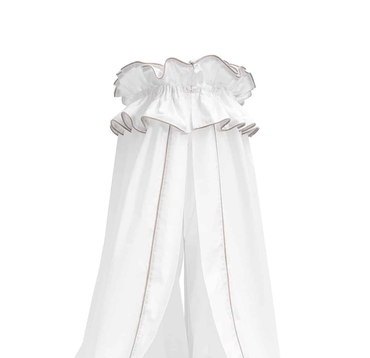 First - Ethnic White - Hemel in licht katoen, afgewerkt met beige bies