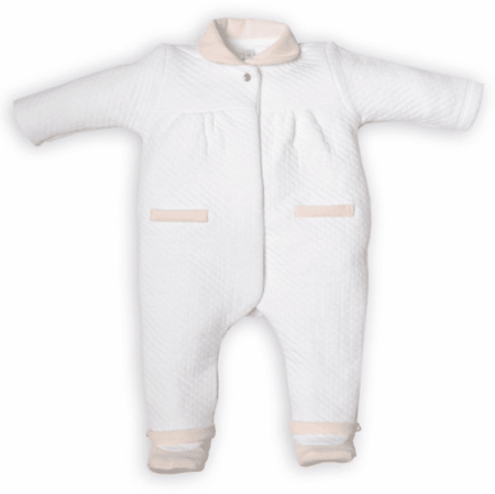 First - FO G rompersuit LONDON hart on backside - white-blush pink