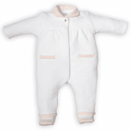 First - FO G rompersuit LONDON hart on backside - white-blush pink