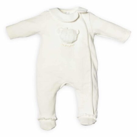 First - FO G rompersuit teddy bear frontside- off white