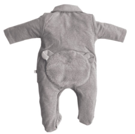 First - FO rompersuit fur teddy bear on backside - beige