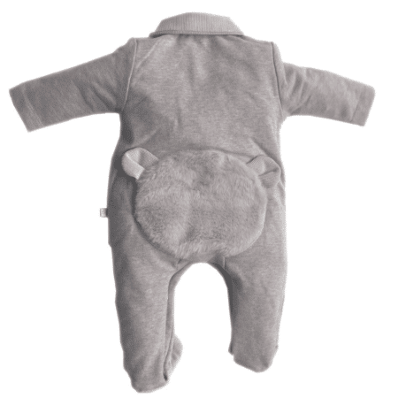First - FO rompersuit fur teddy bear on backside - beige