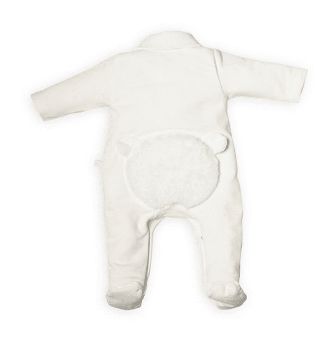 First - FO rompersuit fur teddy bear on backside - off white