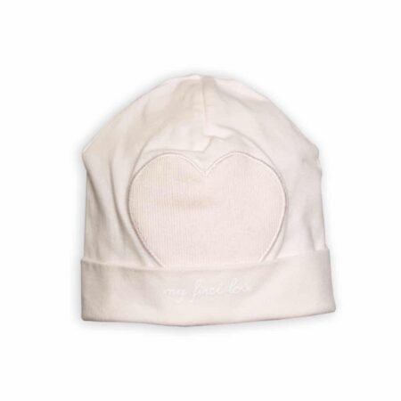 First - G bonnet hart- white-blush pink