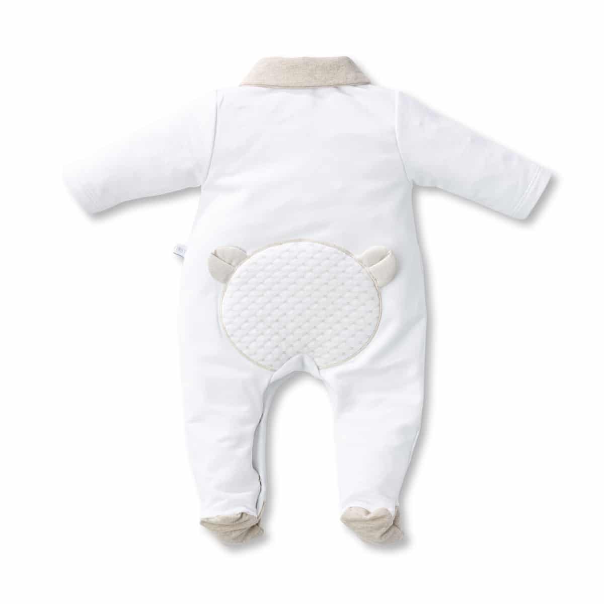 First - Rompersuit Teddy Bear Backside Oslo FirstÂ®One Collection - White/beige