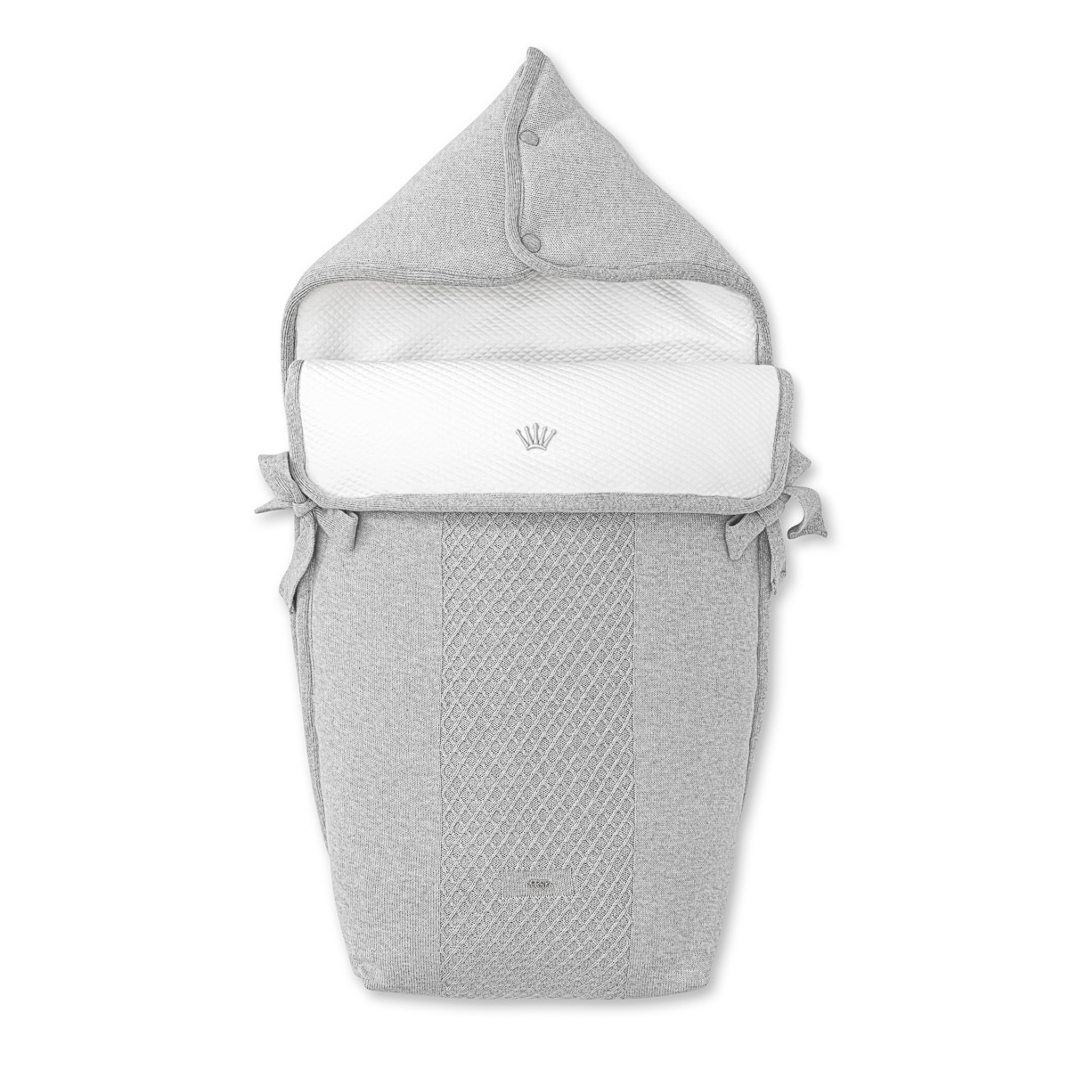 First - angels nest for baby car NIKI CRYSTAL GREY - grey