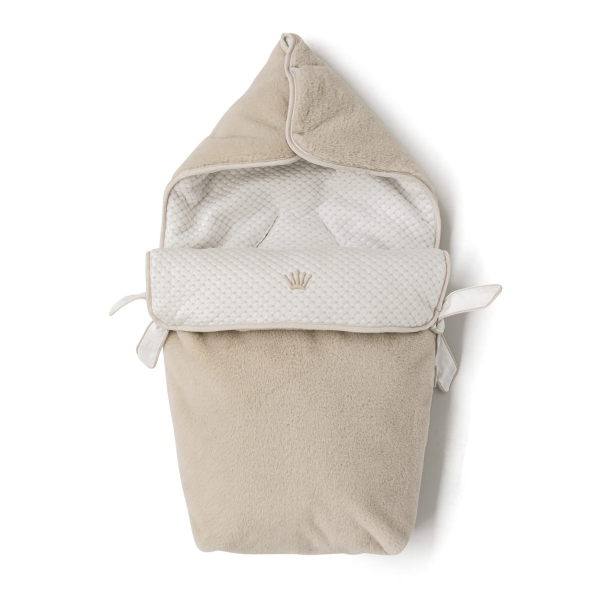 First - angels nest for car seat NOA fur SILENT SANDS - white-beige