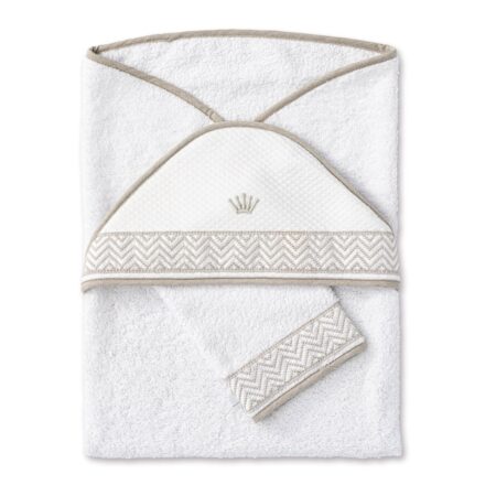 First - bath cape ARNE ETHNIC WHITE - white-beige