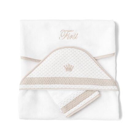 First - bath cape ARNE SILENT SANDS - white-beige