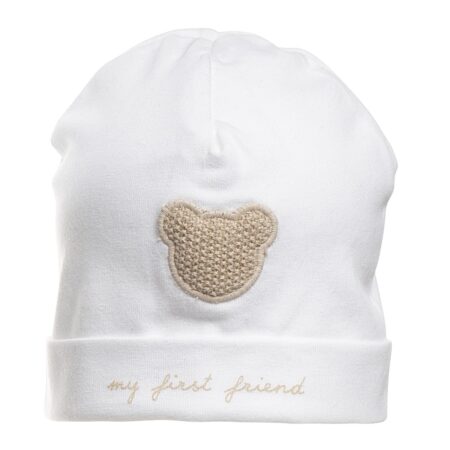 First - bonnet FIRST TEDDY ESSENTIALS BEIGE white-beige