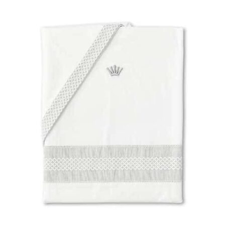 First - duvet cover for bed ROSI CRYSTAL GREY - white-grey