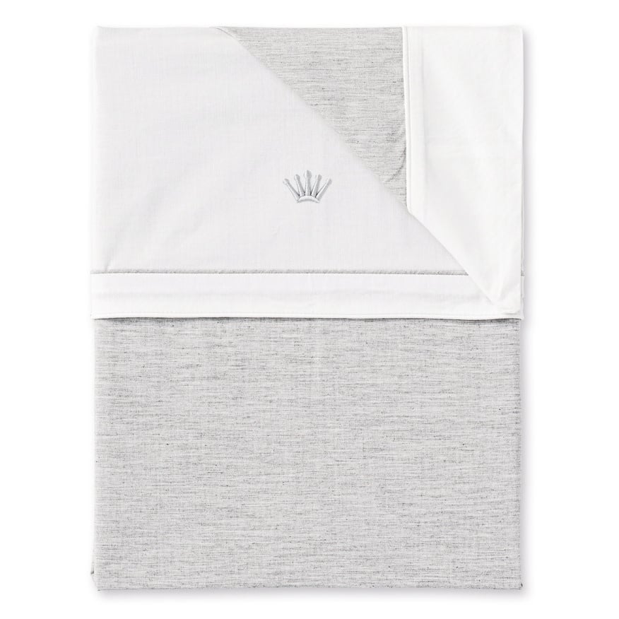 First - duvet cover for bed VERSA CRYSTAL GREY - white-grey