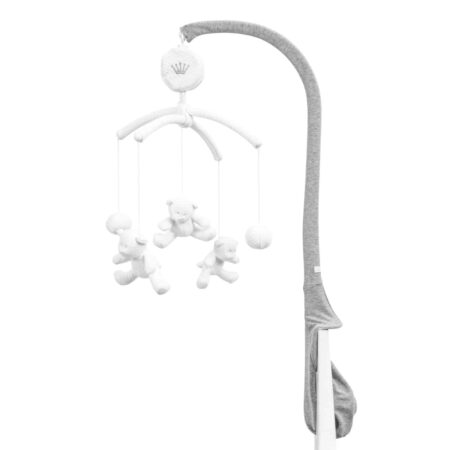 First - musical mobile OSCAR CRYSTAL GREY - white-grey