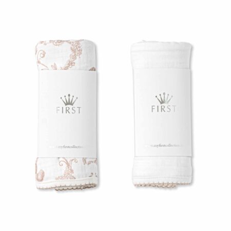 First - tetra cloth set of 2 ETHNIC WHITE - white-beige