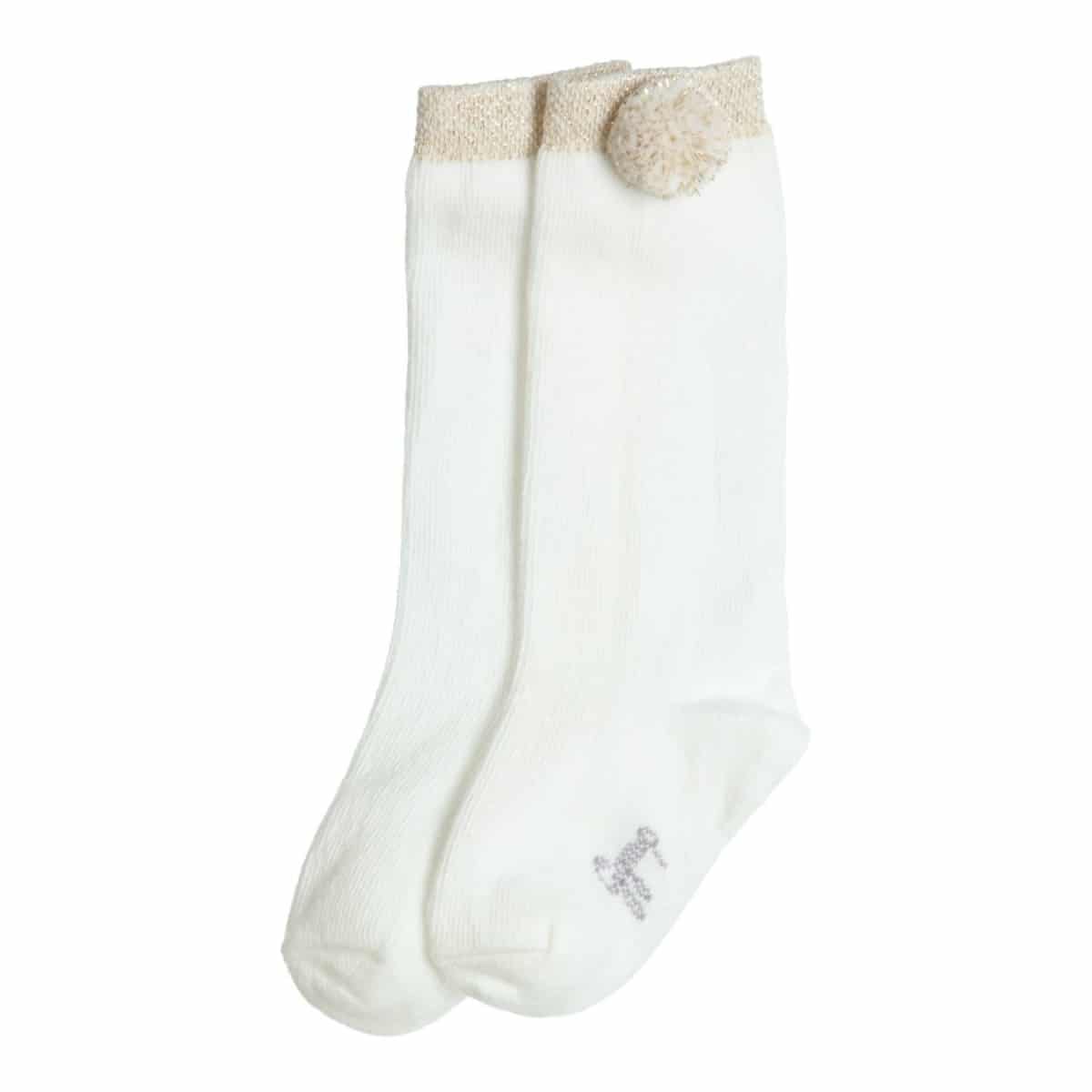 Gymp - Knee socks Keit - Off White - Gold