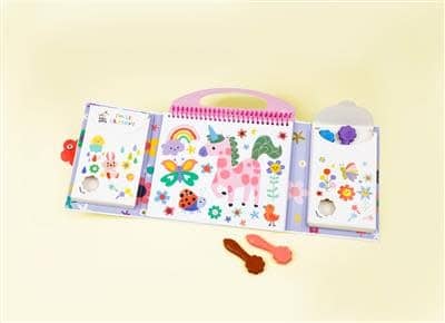 Haku Yoka - MIJN EERSTE KLEURKIT / EENHOORNVRIENDEN 20,5x24x2cm, bevat 6 waskrijtjes met lachend gezichtje, 35 kleurvellen en afneembare stickers, bevat 10% bijenwas, 3+