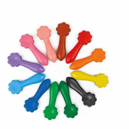 Haku Yoka - WASKRIJTJES met LACHEND GEZICHTJE of UILVORM 20,4x16x23cm, 8 stuks, bevat 10% bijenwas, in display 24,8x17,5x37cm, 3+