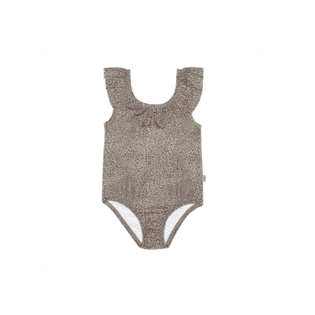 House Of Jamie - Frill Swimsuit - Charcoal Little Leopard