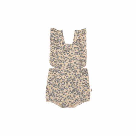 House Of Jamie - Ruffled Baby Salopette - Dusk Blue Blossom