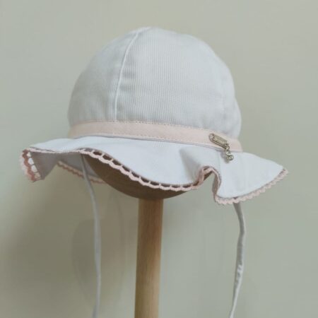 Il Trenino - Zonnehoedje Wit Met Roze Strik