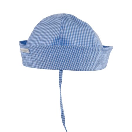 Il trenino - Zonnehoedje met ruitjes - blauw/wit