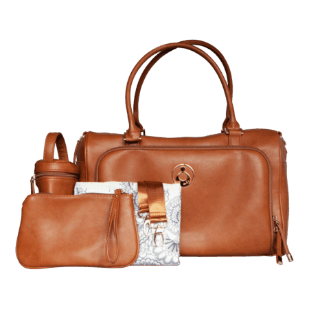 Isoki Double Zip Satchel Amber Tan