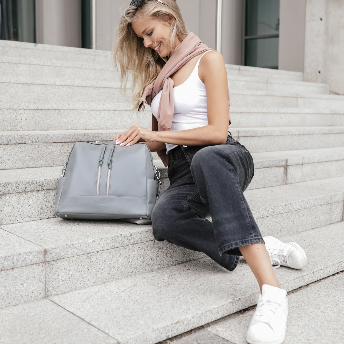 Joissy - Diaper bag and backpack 2in1 MINI - dark grey