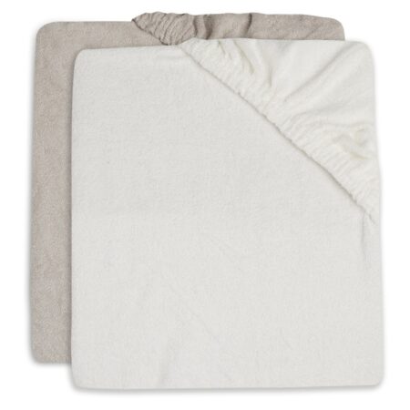 Jollein - Aankleedkussenhoes Badstof 50x70cm Ivory/Nougat (2pack)