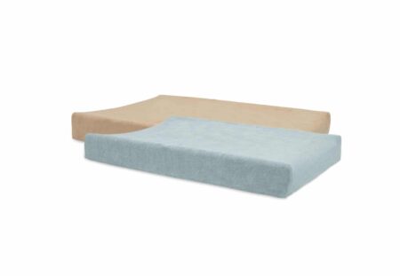Jollein - Aankleedkussenhoes Badstof 50x70cm Sea Green/Biscuit (2pack)
