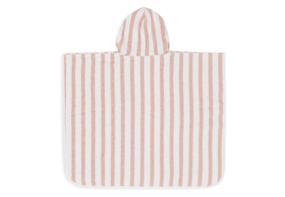Jollein - Badponcho Stripe Terry Wild Rose GOTS