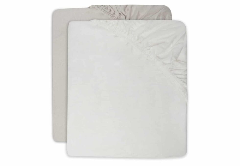 Jollein - Hoeslaken Jersey 60x120cm Ivory/Nougat (2pack)