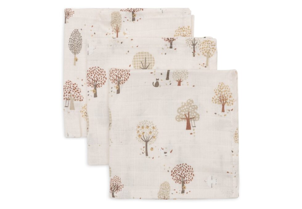 Jollein - Hydrofiel Monddoekje 31x31cm - Tiny Park - 3 Stuks