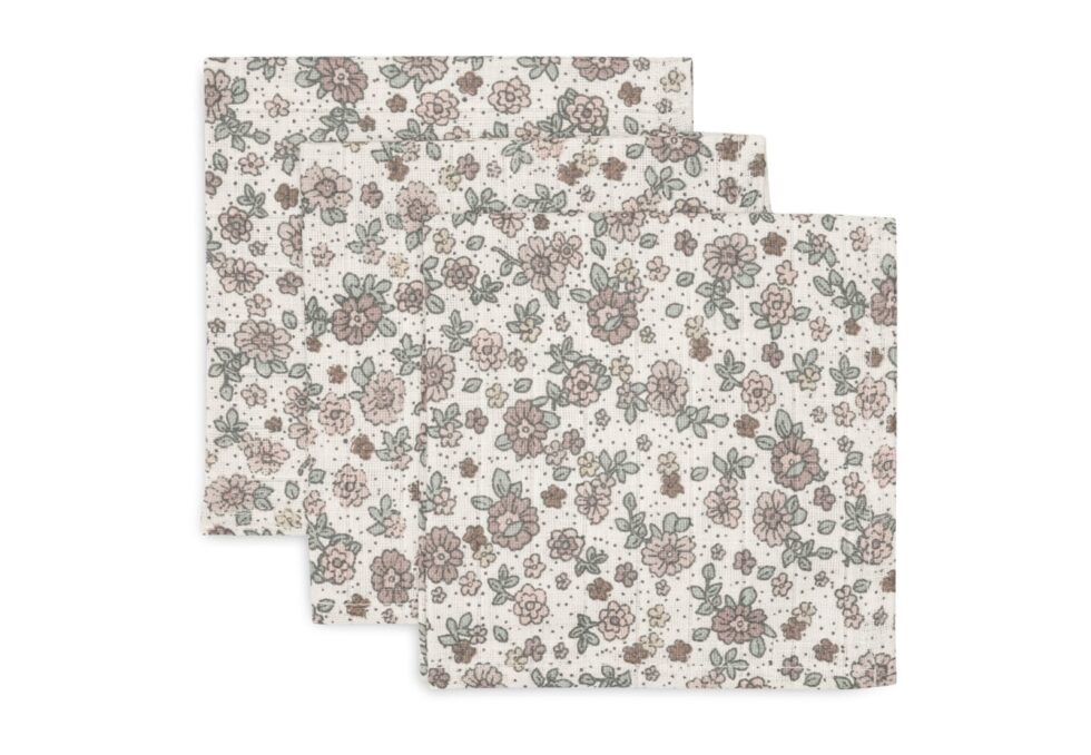 Jollein - Hydrofiel Monddoekje 31x31cm Retro Flowers (3pack)