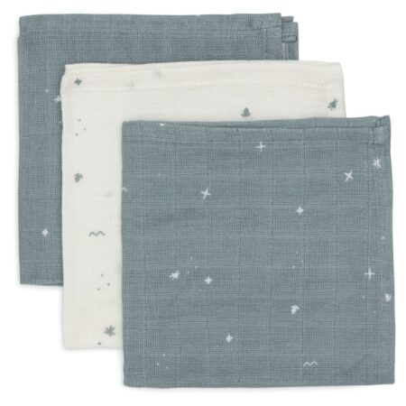 Jollein - Hydrofiel Monddoekje 31x31cm Twinkling Sea Green (3pack)