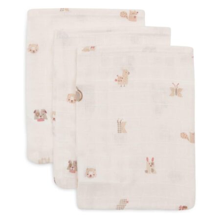 Jollein - Hydrofiel Washandje 15x20cm - Animal Friends - 3 Stuks