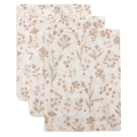 Jollein - Hydrofiel Washandje 15x20cm Bloomy (3pack)