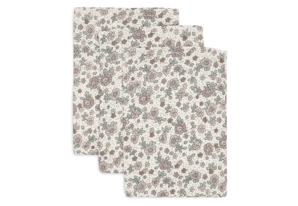 Jollein - Hydrofiel Washandje 15x20cm Retro Flowers (3pack)