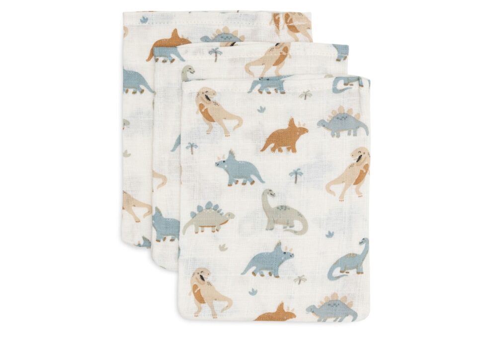 Jollein - Hydrofiel Washandje 15x20cm Roarsome (3pack)
