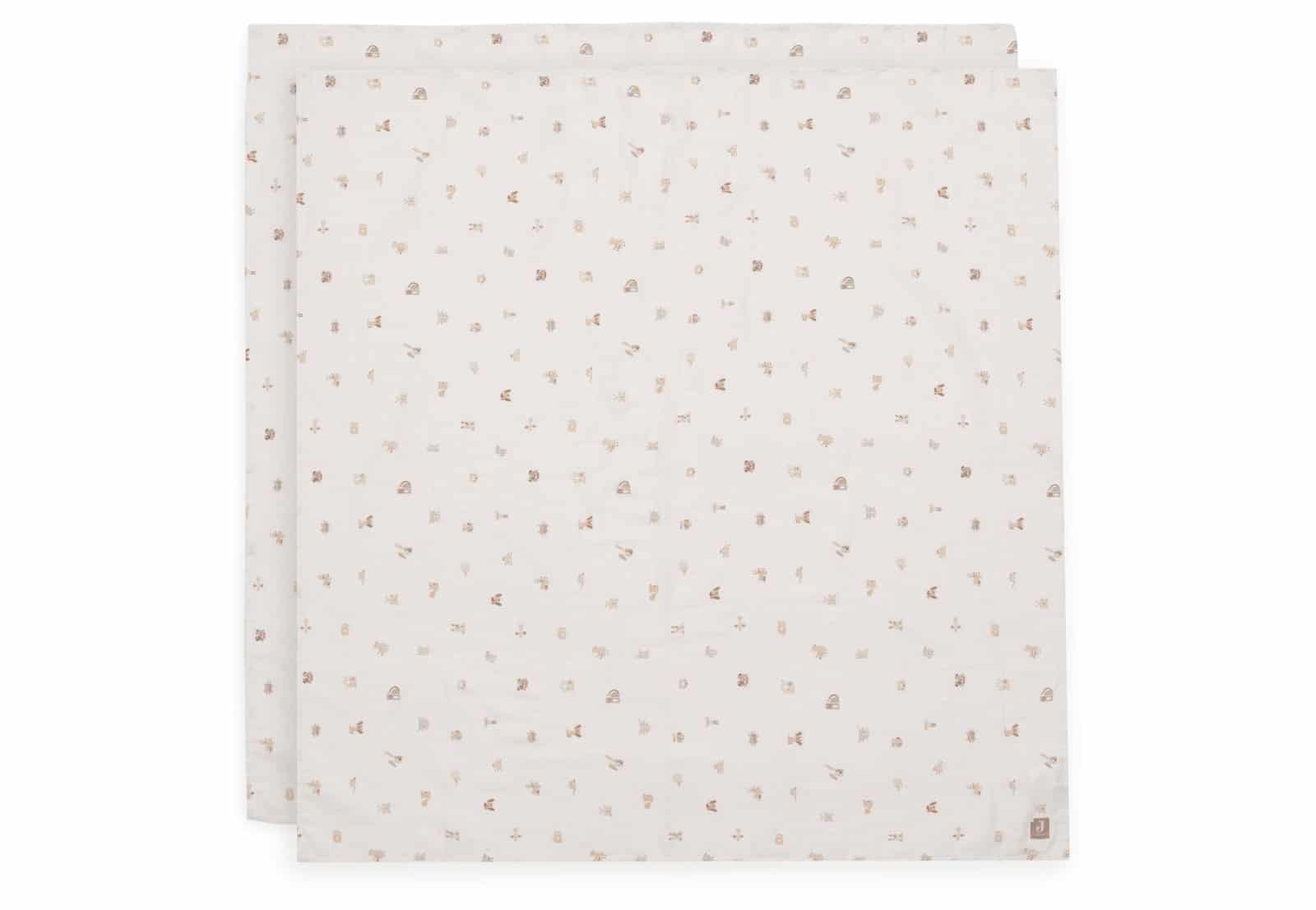 Jollein - Hydrofiele Doek Large 115x115cm - Animal Friends - 2 Stuks