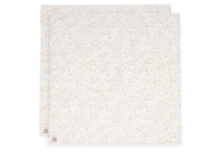 Jollein - Hydrofiele Doek Large 115x115cm - Elephant Tales - 2 Stuks