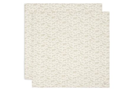 Jollein - Hydrofiele Doek Large 115x115cm Animals Nougat (2pack)