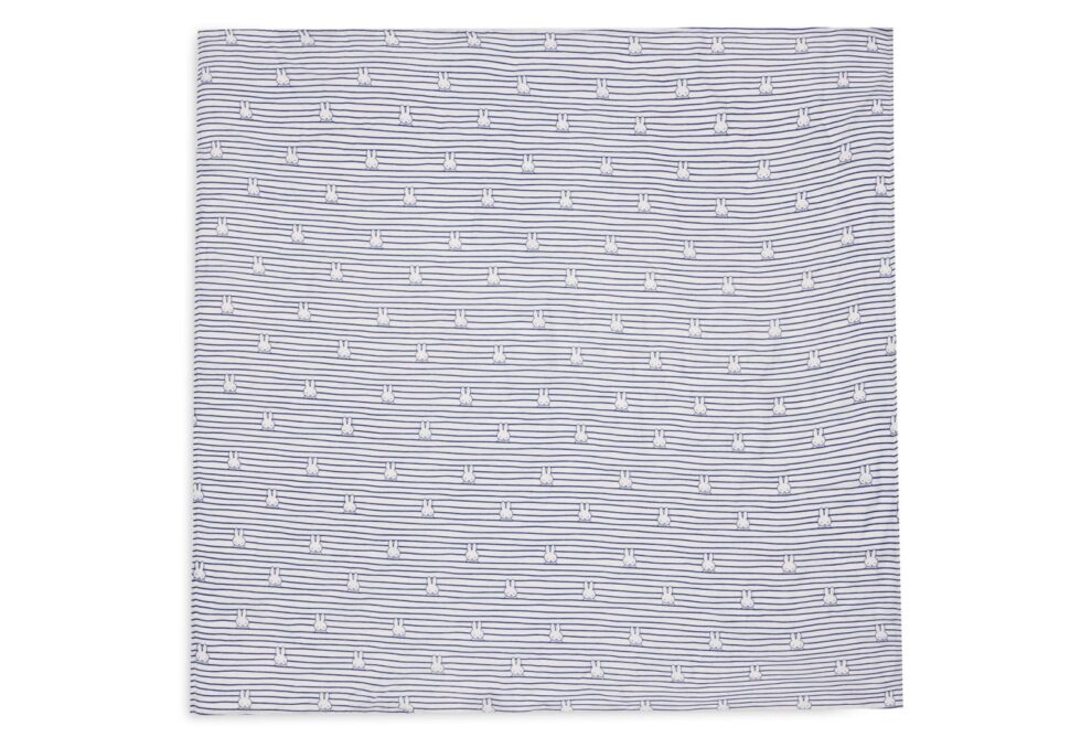 Jollein - Hydrofiele Doek Large 115x115cm Miffy Stripe Navy (2pack)